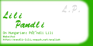 lili pandli business card